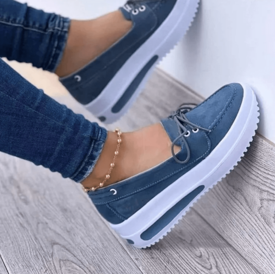 Women Round Toe Casual Sneakers, Comfy Walking Shoes-ABOXUN