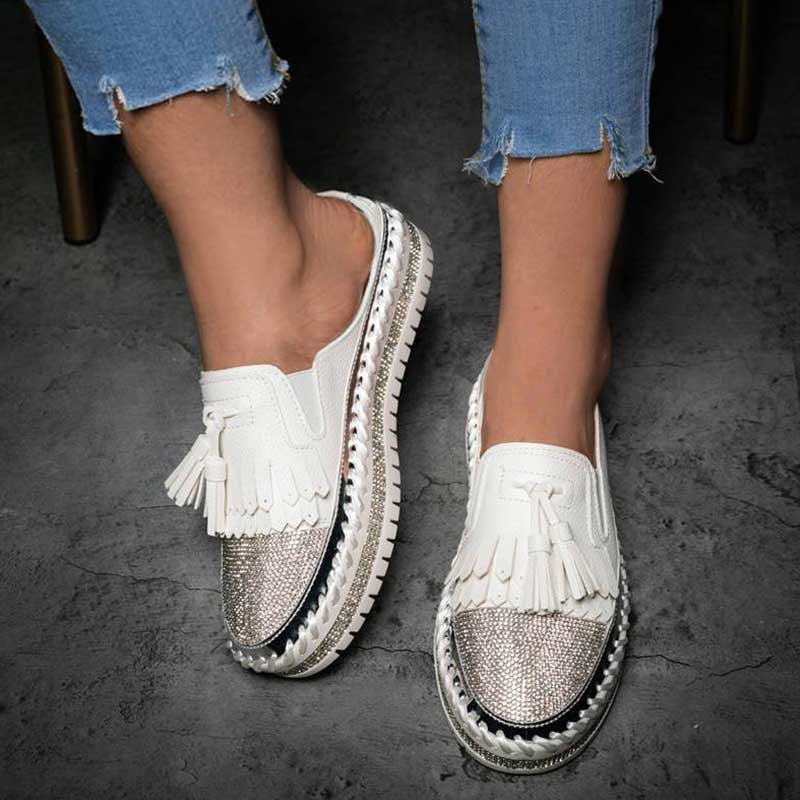 Women's Fashion Shiny Rhinestone Tassel Sandals-ABOXUN