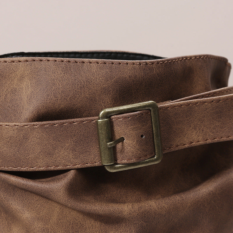 2022 new mid-tube flat bottom Martin women's autumn British style knight boots-ABOXUN