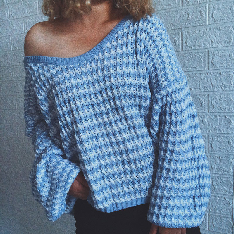 Long Sleeve Knitted Sweater-ABOXUN