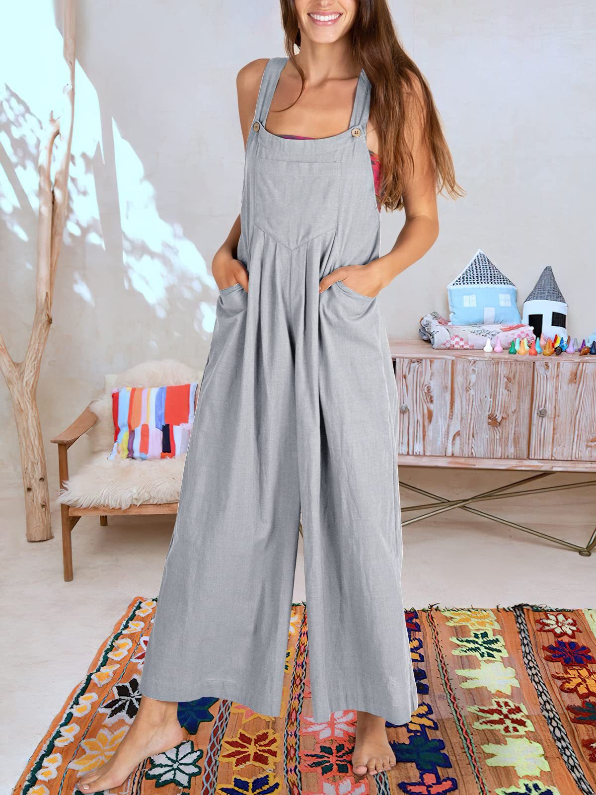 2023 HOT SALE PLUS SIZE WIDE LEG OVERALLS JUMPSUIT(BUY 2 FREE SHIPPING)