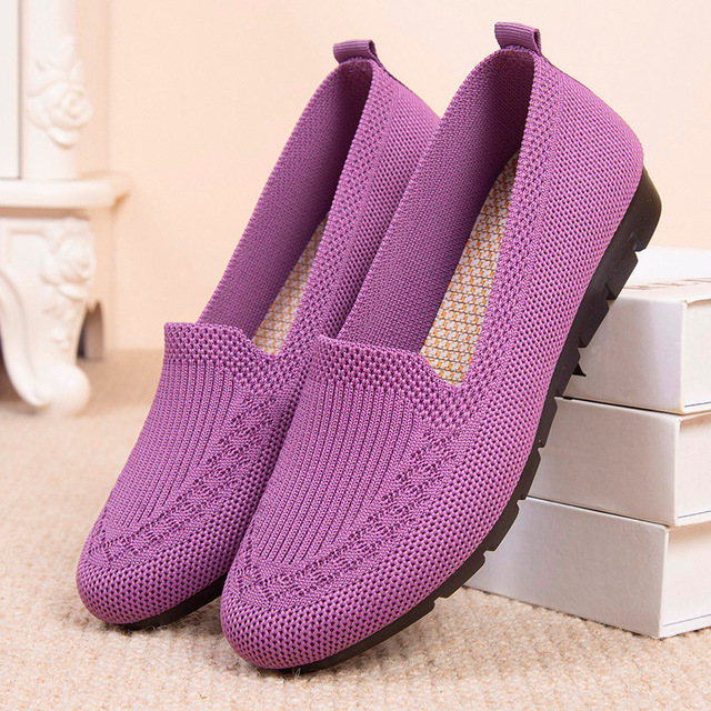 2022 Casual Shoes Women’s Mesh Breathable Slip on Flat Shoes Ladies  Loafers-ABOXUN