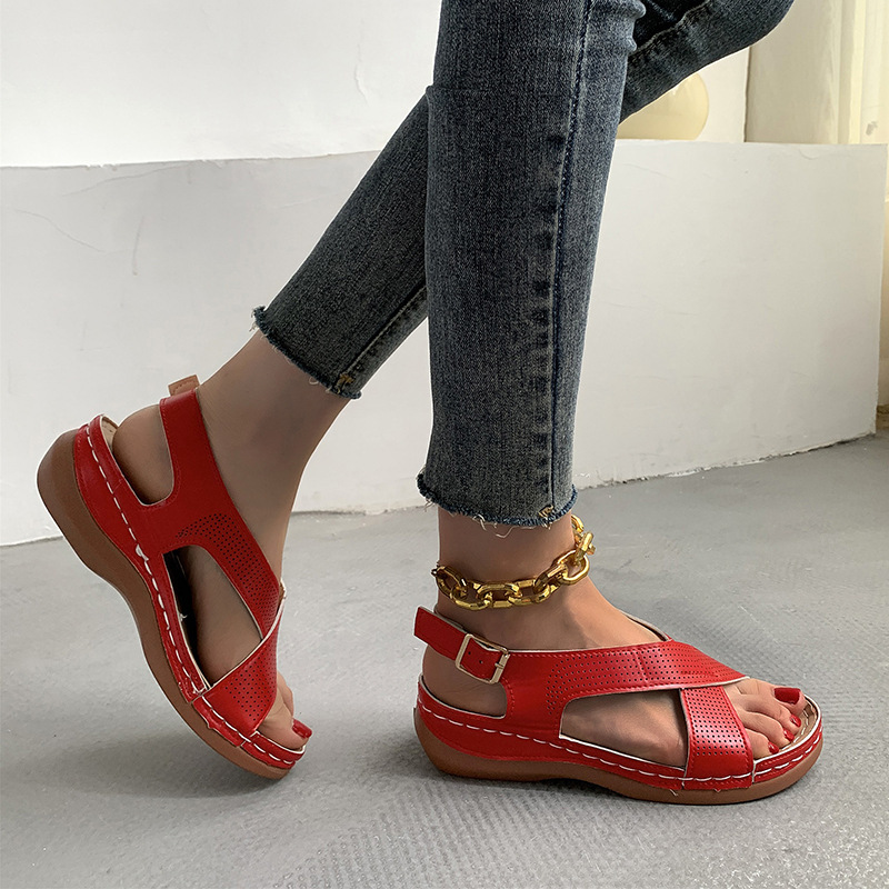 Solid Color Casual Women's Sandals-ABOXUN