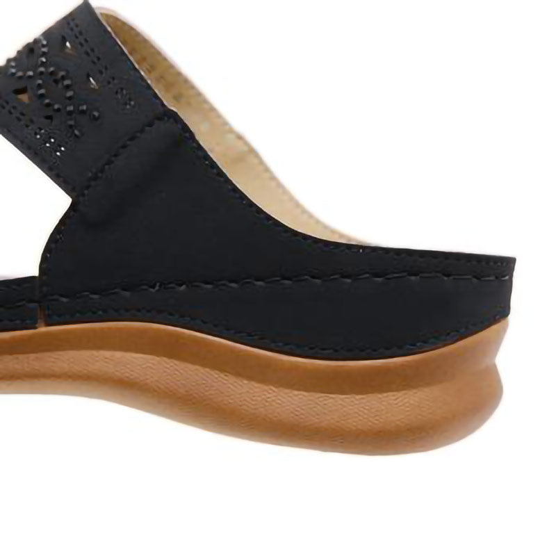 Women's Comfortable Flip Flops Wedge Heel Daily Slippers-ABOXUN