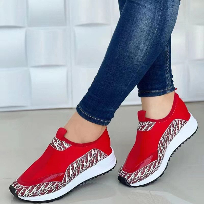 Ladies Breathable Casual Fly Knit Shoes-ABOXUN