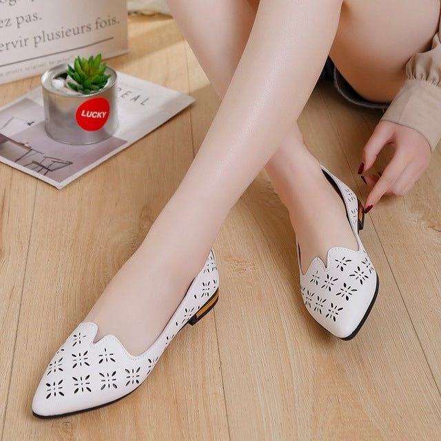 Casual Point Toe Loafers Shallow Flat shoes-ABOXUN