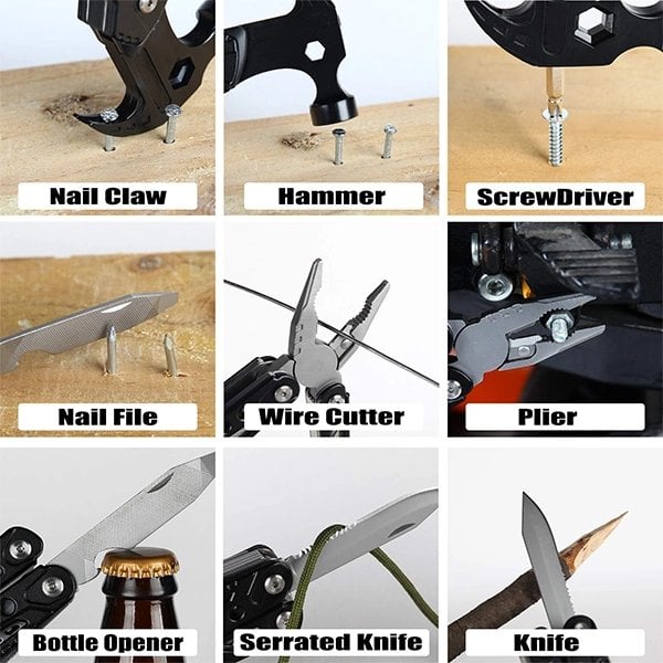 (🔥3rd Anniversary Sale) - Portable MultiTool With Hammer, Screwdrivers, Nail Puller