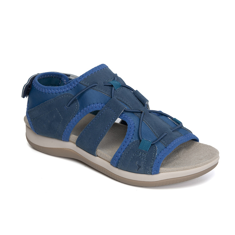 Ladies Round Toe Velcro Vintage Beach Sandals-ABOXUN