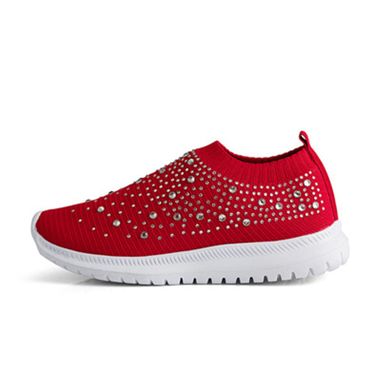 Women's Crystal Breathable Slip-On Walking Shoes-ABOXUN