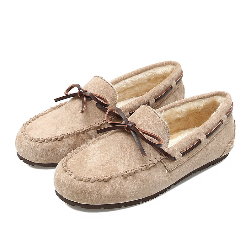 Women's Round Toe Cotton Colorblock Flats-ABOXUN