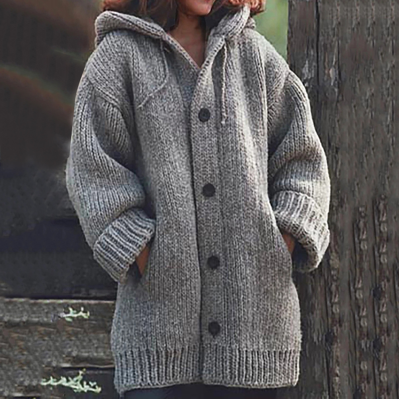 Casual Hooded Sweater Coat-ABOXUN