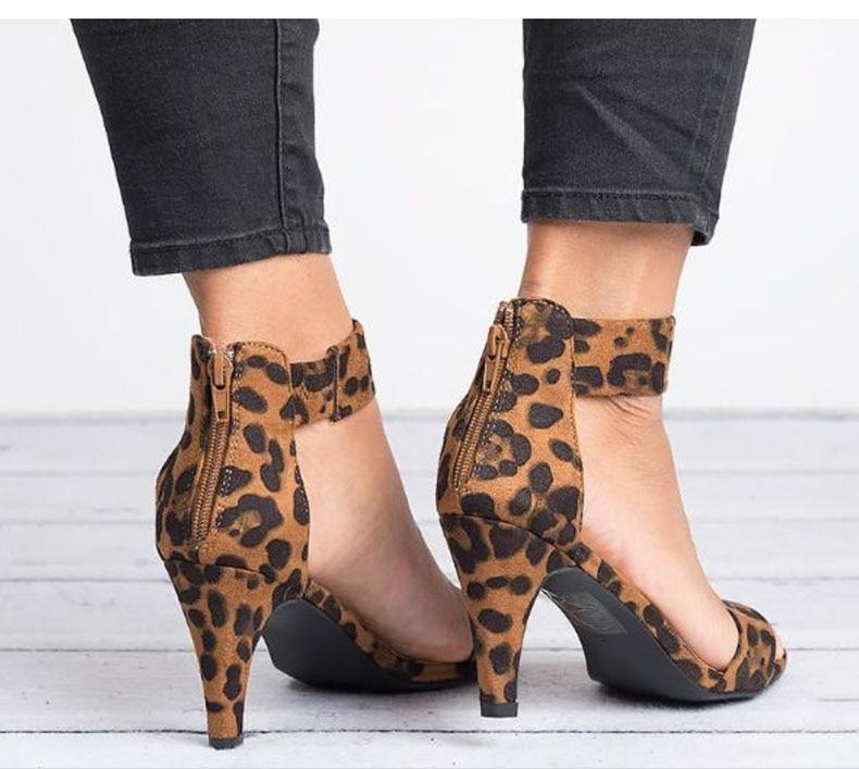 Women Open Toe With 5CM High Heels Sandals Plus Size Thin Heel Shoes-ABOXUN