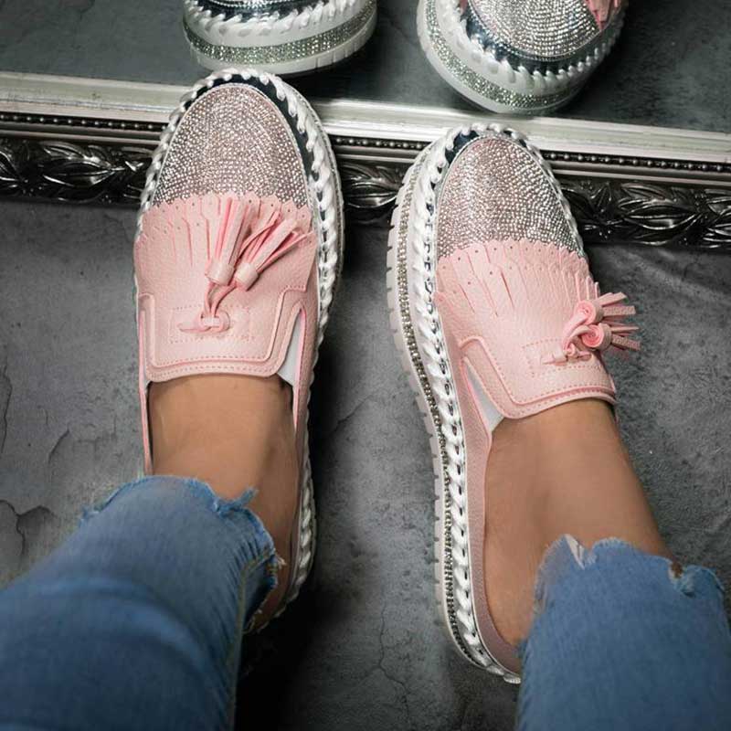 Women's Fashion Shiny Rhinestone Tassel Sandals-ABOXUN