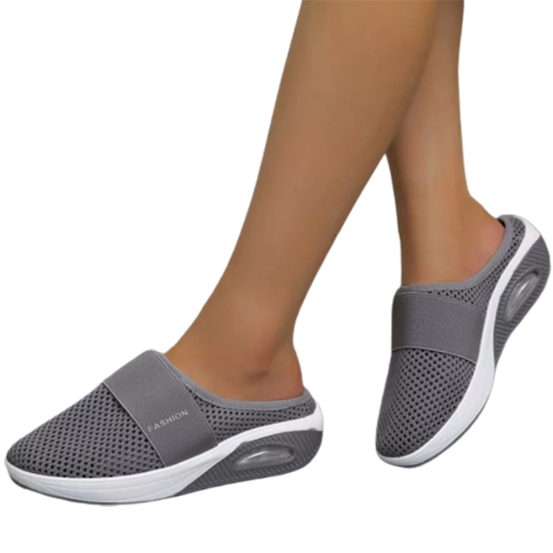 Women Daily Fly Knit Fabric Summer Air Cushion Mule Slippers-ABOXUN