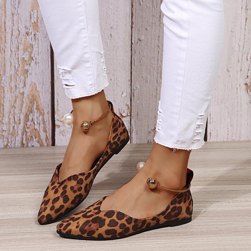 New beaded fashion shallow mouth breathable women's shoes-ABOXUN