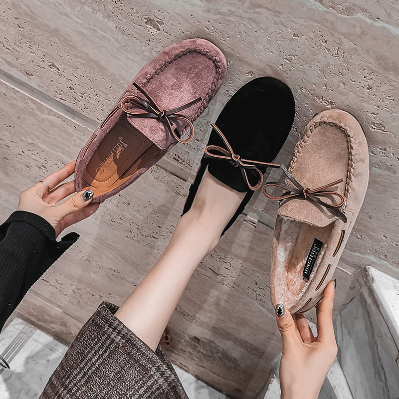 Women's Round Toe Cotton Colorblock Flats-ABOXUN