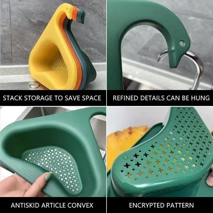🔥 Kitchen Sink Drain Basket Swan Drain Rack🔥-ABOXUN