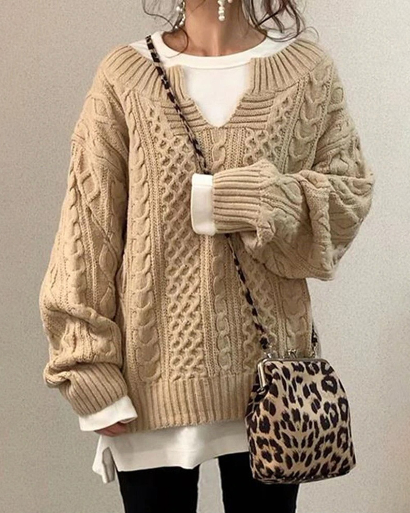 Casual Knit Sweater-ABOXUN