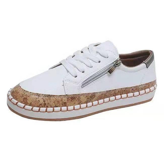 Women's Floral Printed Lace-up Canvas Sneakers-ABOXUN