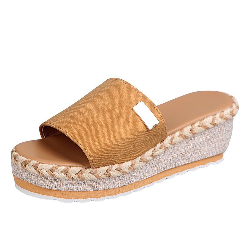 Summer New Wedge Hemp Rope Women's Sandals-ABOXUN