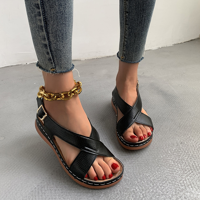 Solid Color Casual Women's Sandals-ABOXUN