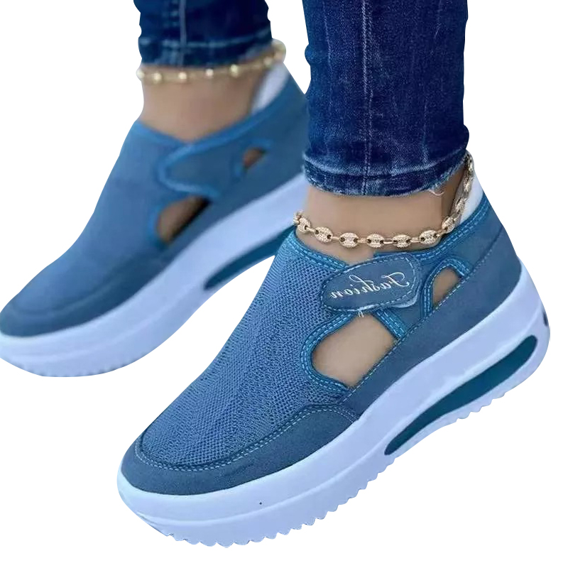 women's Flat Breathable Velcro Casual Mesh arch support Shoes-ABOXUN