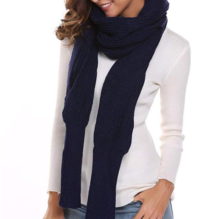 Trendy Knitted Sweater-Scarf With Sleeves-ABOXUN