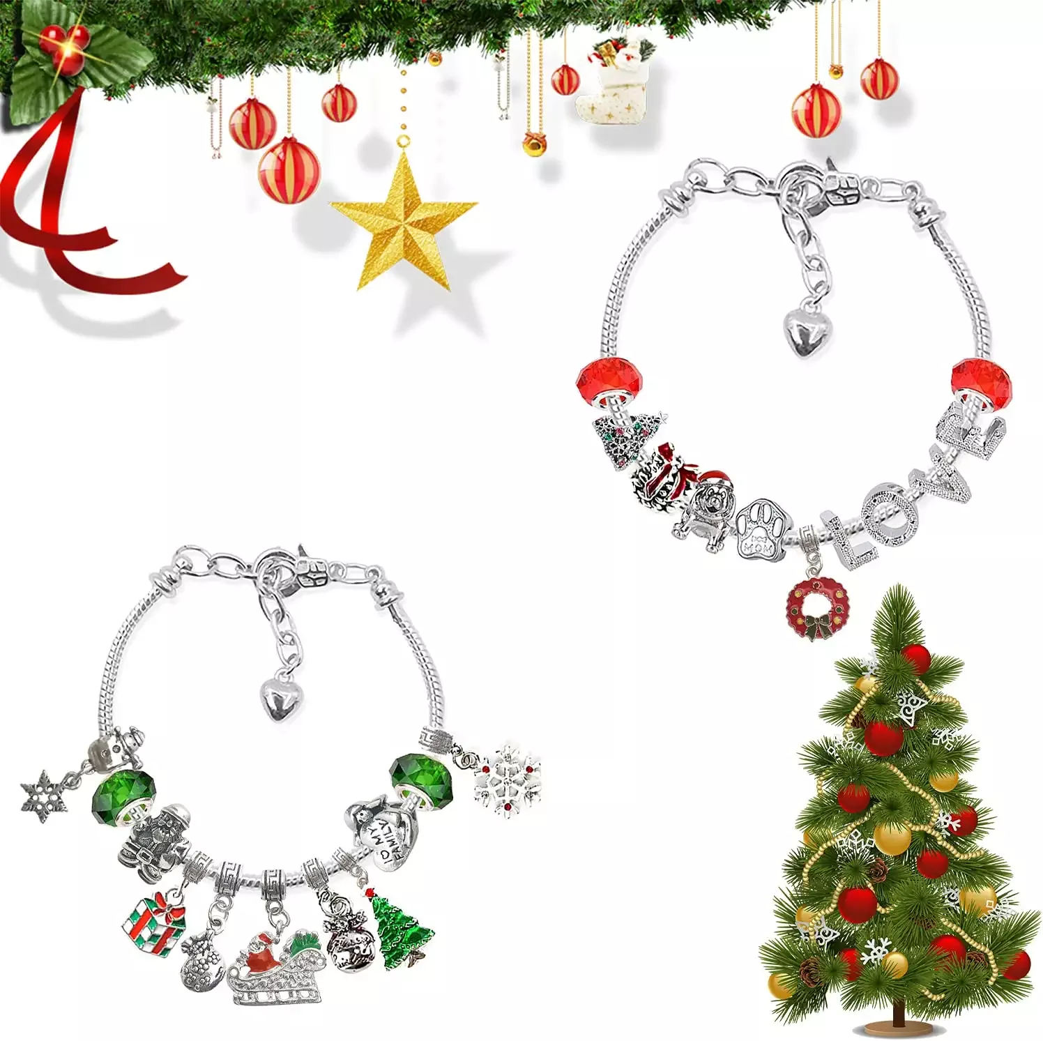 🎅Christmas Pre Sale🎄-DIY Christmas Advent Calendar Bracelets Set🎁BUY 3 FREE SHIPPING-ABOXUN