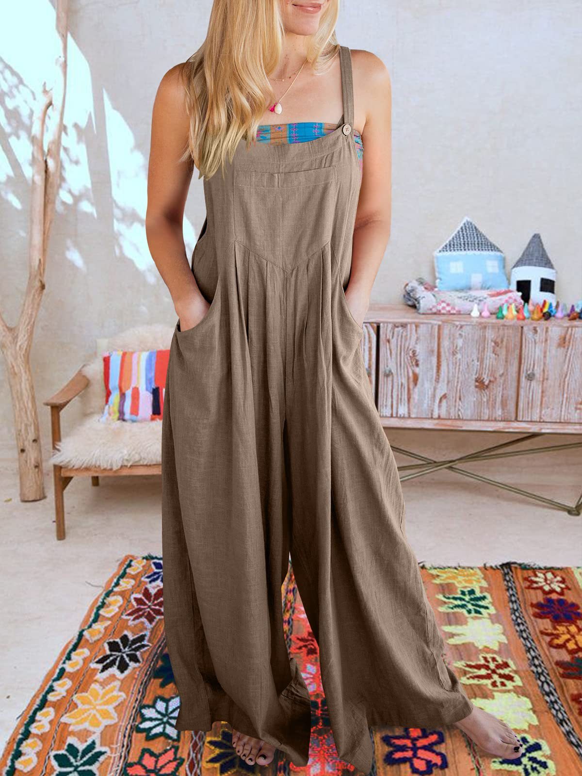 2023 HOT SALE PLUS SIZE WIDE LEG OVERALLS JUMPSUIT(BUY 2 FREE SHIPPING)