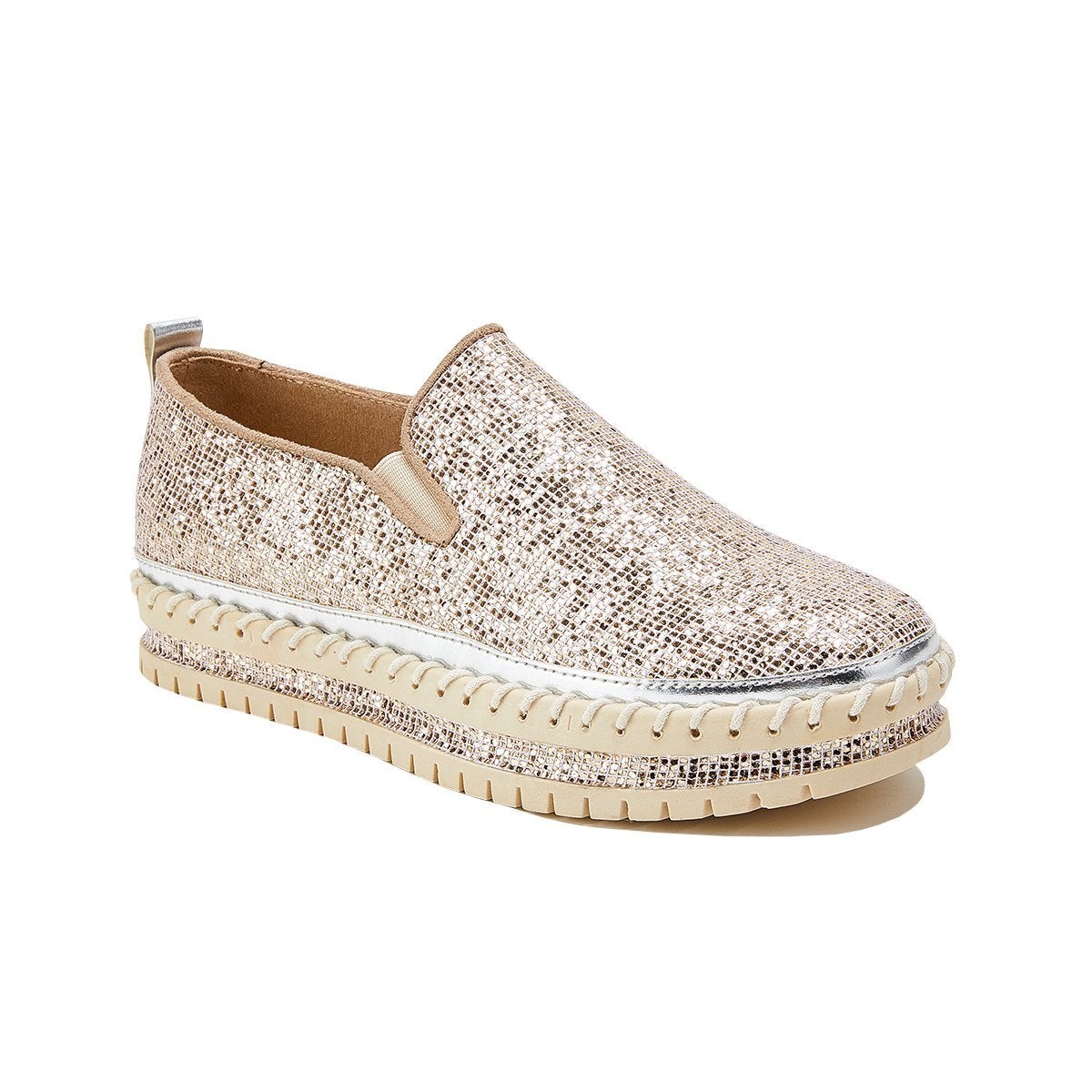 Women's Rhinestone Flatform Sneakers-ABOXUN