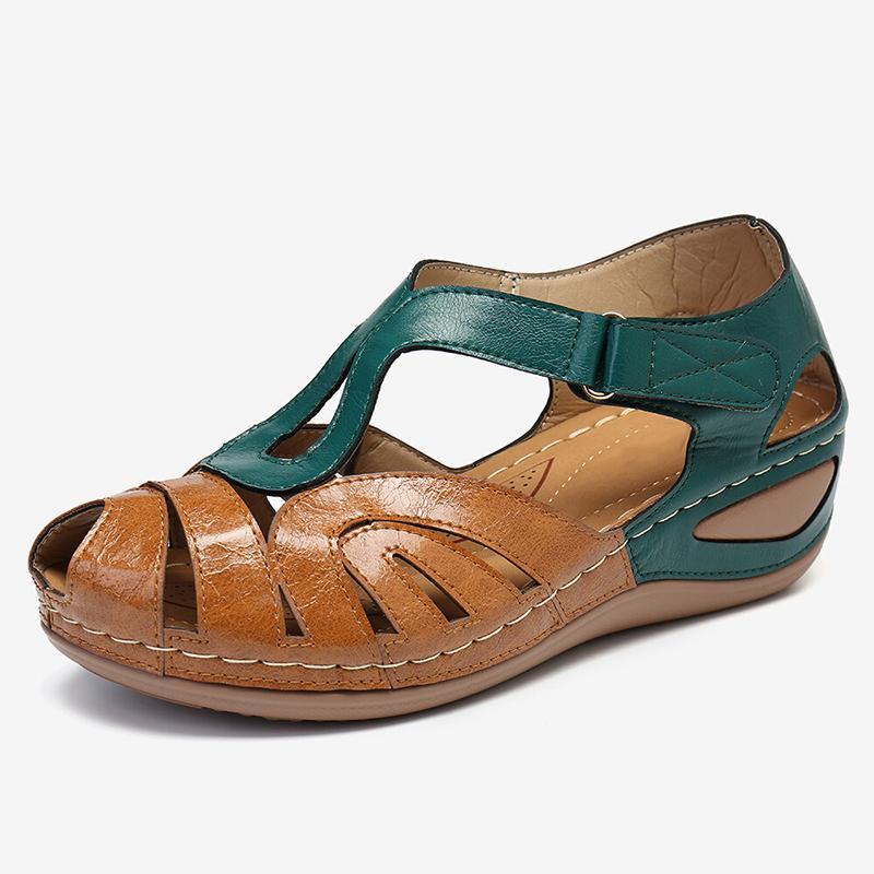 Sursell Women's Sandals Daily Magic Tape Platform Sandals-ABOXUN