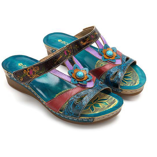 Bohemian Style Fashion Non-Slip Wedge Slippers-ABOXUN