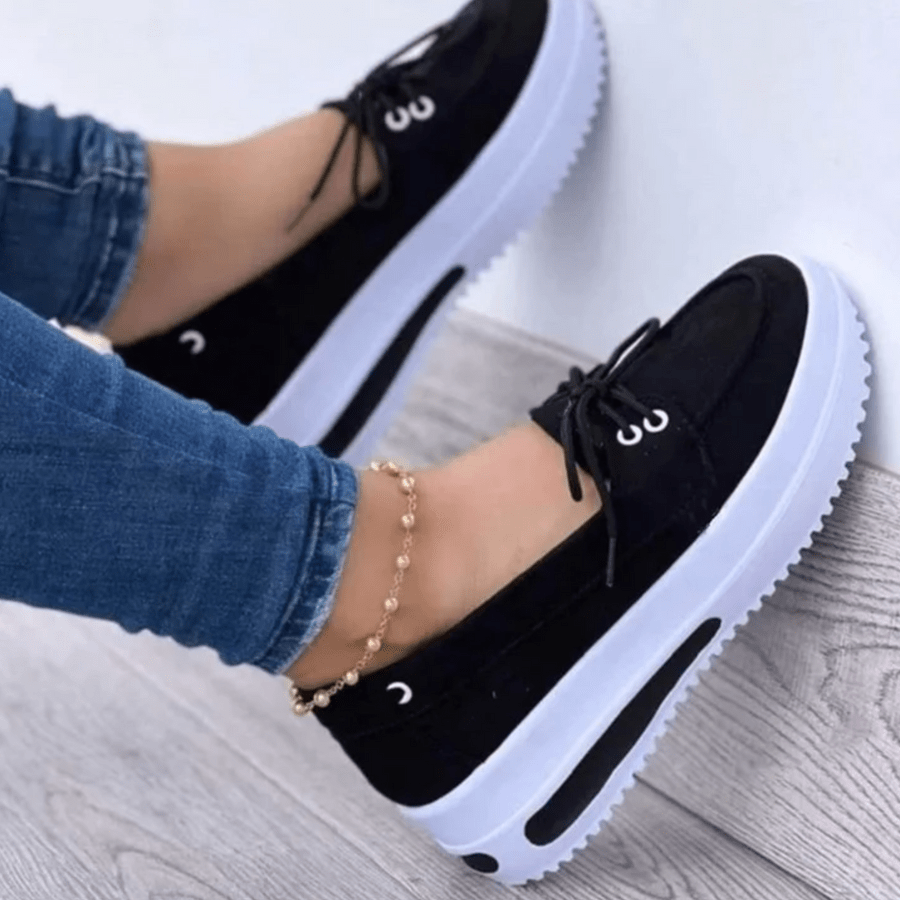 Women Round Toe Casual Sneakers, Comfy Walking Shoes-ABOXUN