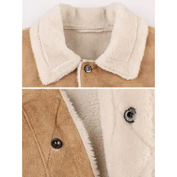 Mens Outdoor Fur Loose Warm Jacket-ABOXUN