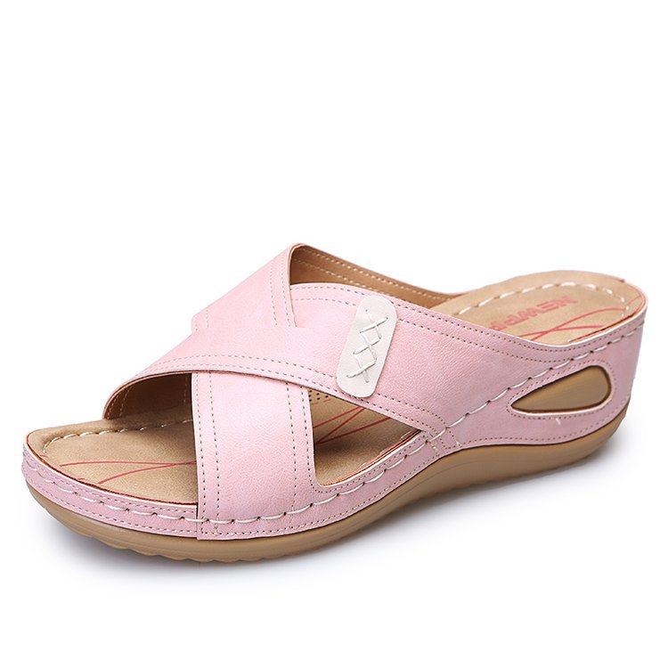 Women's Vintage Wedge Stitch Slippers-ABOXUN