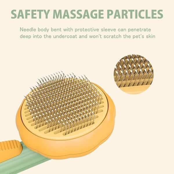 🎉Hot Selling🐈Pumpkin Pet CombPet Grooming Self Cleaning Slicker Brush for Dogs Cats Puppy Rabbit