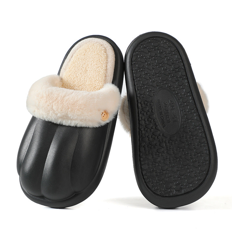 EVA Detachable Cotton Slippers Thick Bottom Fleece Warm And Waterproof-ABOXUN