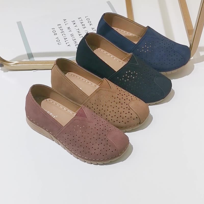 Lightweight Cutout Round Toe Comfortable Platform Walking Shoes-ABOXUN