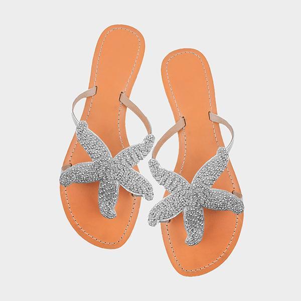 Women Starfish Beach Flat Sandals-ABOXUN