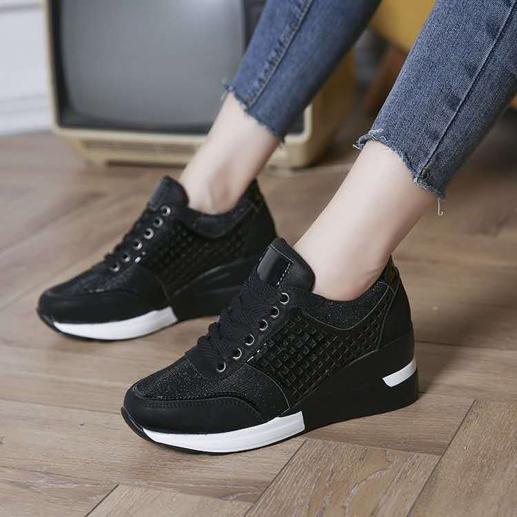 women's chunky heel rhinestone casual shoes-ABOXUN