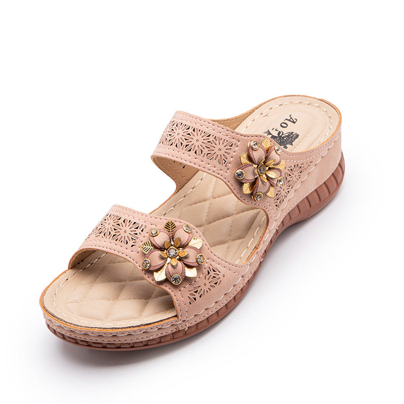Embroidered Wedge Sandals for Women-ABOXUN