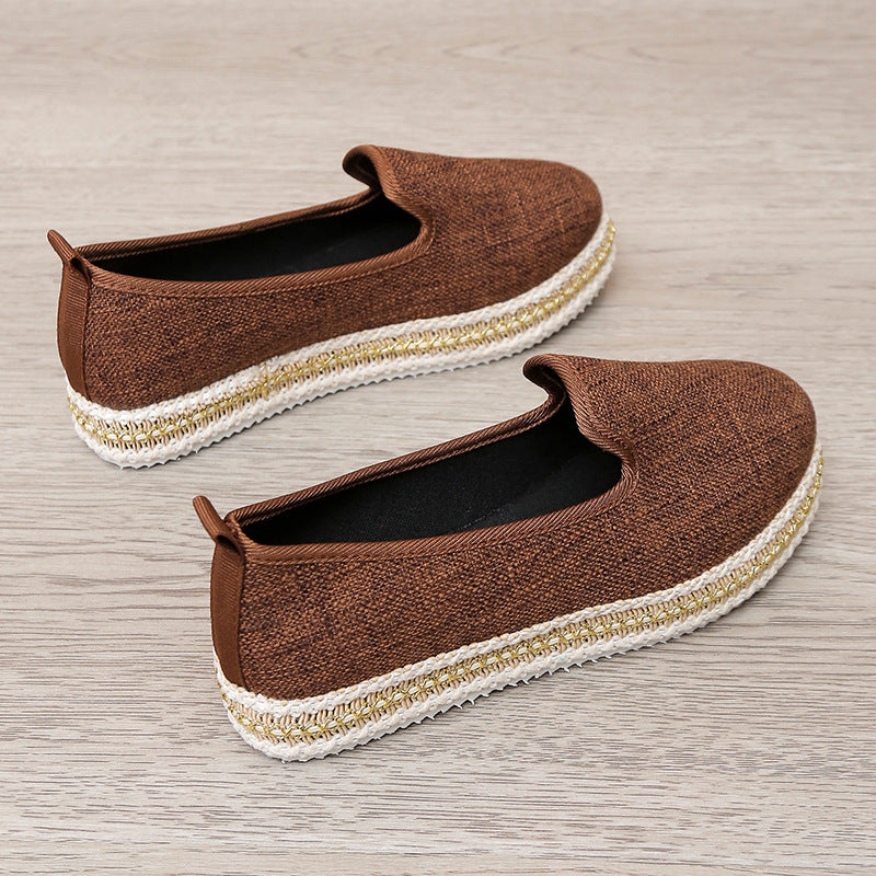 Vintage Roman Style Bubble Soles Slip On Shoes-ABOXUN
