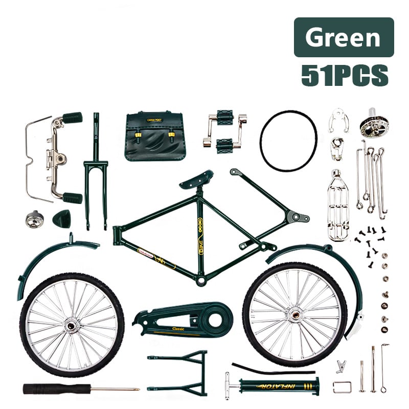 51 PCS DIY Retro Bicycle Model Ornament For Kids-ABOXUN