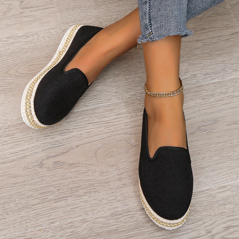 Vintage Roman Style Bubble Soles Slip On Shoes-ABOXUN