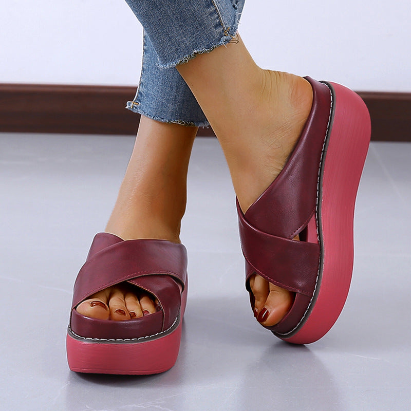 thick sole arch support slippers-ABOXUN