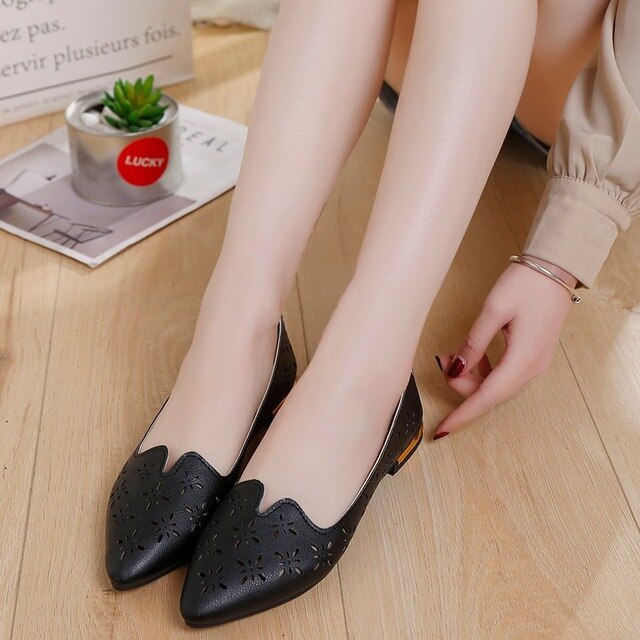 Casual Point Toe Loafers Shallow Flat shoes-ABOXUN