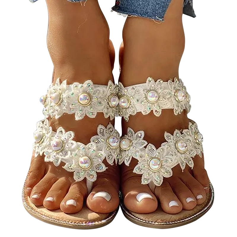 Studded Toe Post Flat Slipper-ABOXUN