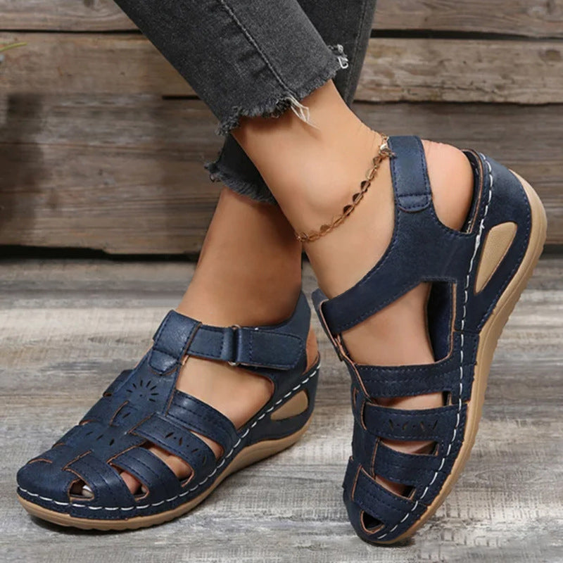 Platform Wedge Velcro Breathable Sandals-ABOXUN