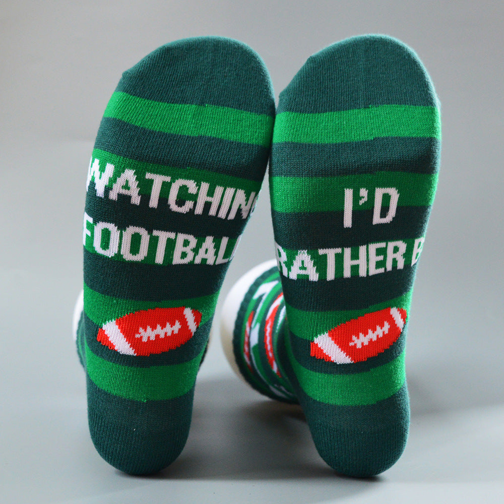 Do Not Distube Watching Golf Camping Football Novelty Socks Words Socks-ABOXUN