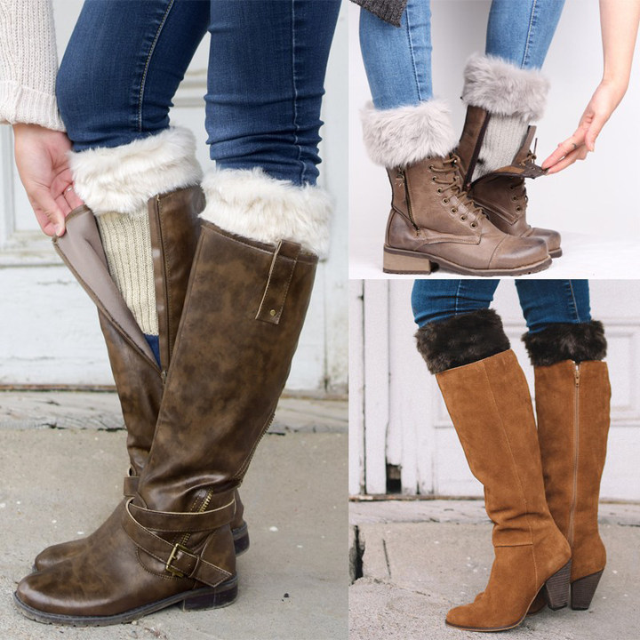 Casual Solid Color Furry Socks-ABOXUN